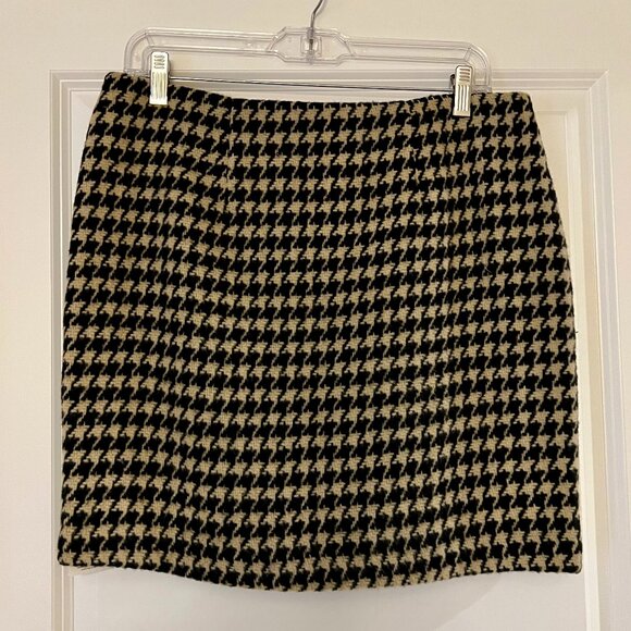 Anine Bing Houndstooth Skirt, Black Tan - Picture 1 of 4